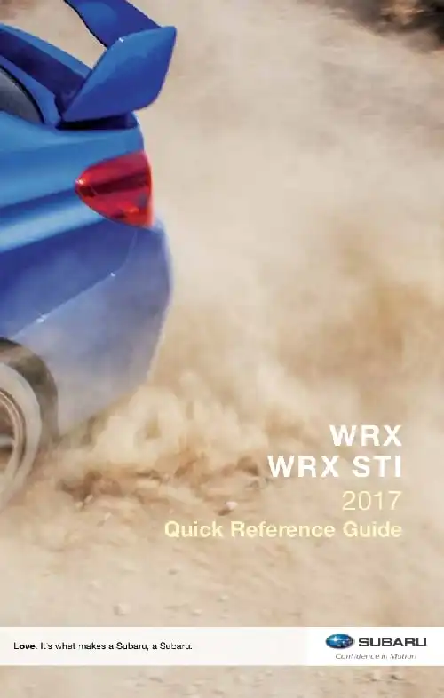Subaru WRX 2017 MY. Quick Reference Guide