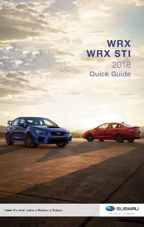 Subaru WRX 2018 MY. Quick Guide