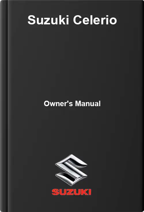 Suzuki Celerio. Owner&#39;s Manual