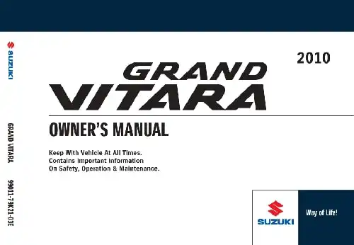 Suzuki Grand Vitara 2010 MY. Owner&#39;s Manual