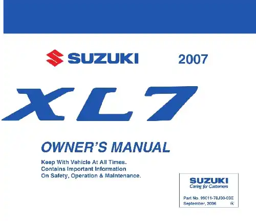 Suzuki XL7 2007 MY. Owner&#39;s Manual