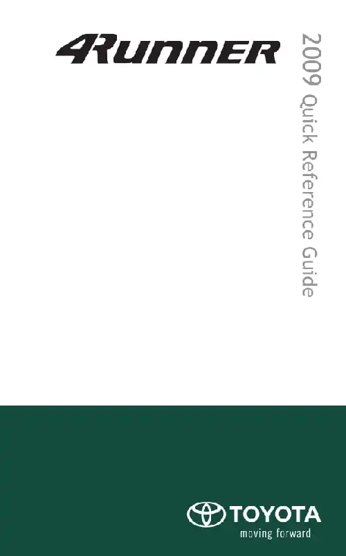 Toyota 4Runner 2009 MY. Quick Reference Guide