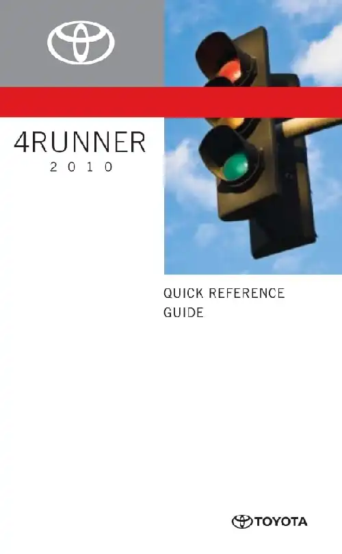 Toyota 4Runner 2010 MY. Quick Reference Guide