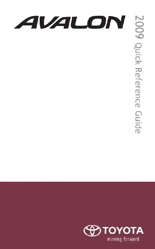 Toyota Avalon 2009 MY. Quick Reference Guide