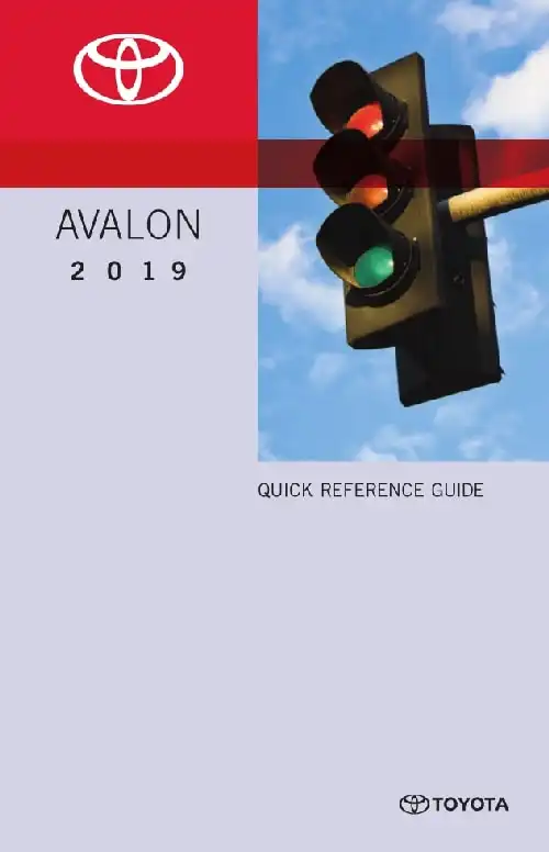 Toyota Avalon 2019 MY. Quick Reference Guide
