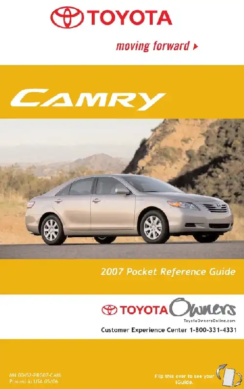 Toyota Camry 2007 MY. Pocket Reference Guide