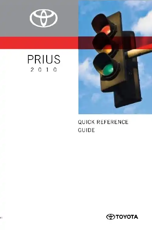 Toyota Prius 2010 MY. Quick Reference Guide