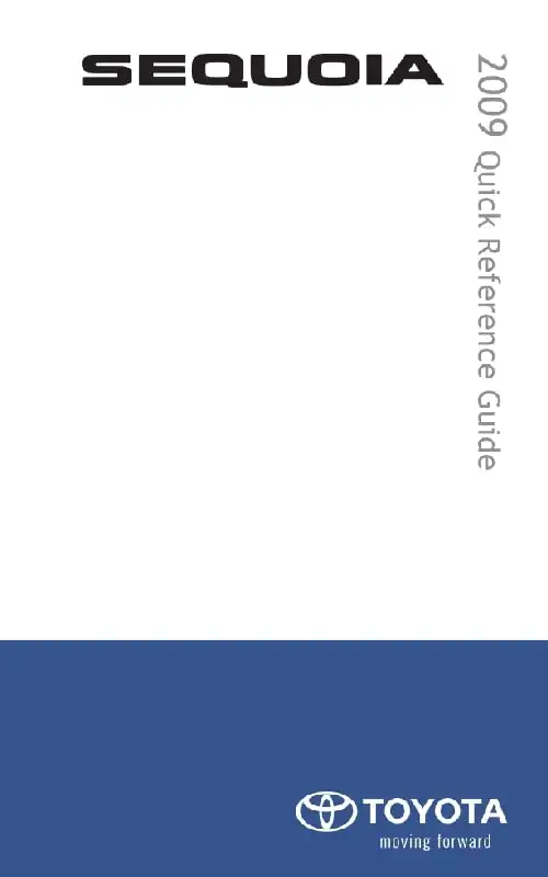 Toyota Sequoia 2009 MY. Quick Reference Guide
