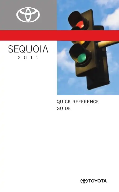 Toyota Sequoia 2011 MY. Quick Reference Guide