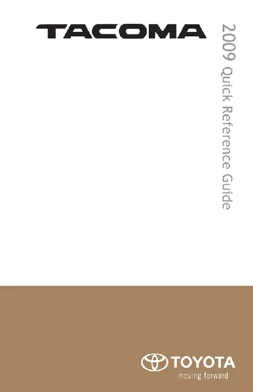 Toyota Tacoma 2009 MY. Quick Reference Guide