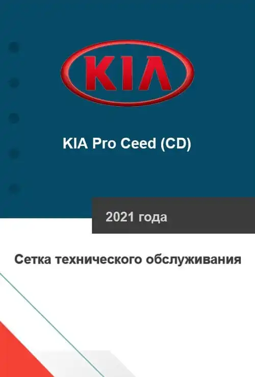 KIA Pro Ceed (CD) 2021 року. Сітка технічного обслуговування