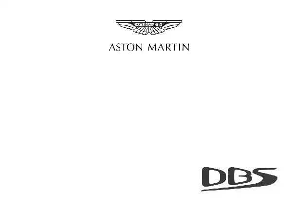 Aston Martin DBS Superleggera 2019 MY. Owner Guide