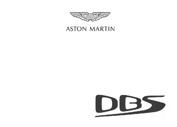 Aston Martin DBS Superleggera 2020 MY. Owner Guide