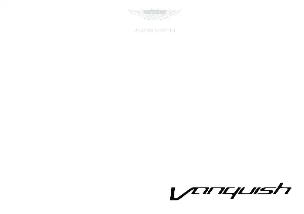 Aston Martin Vanquish 2013 MY. Owner Guide