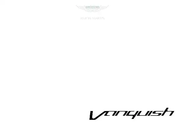 Aston Martin Vanquish 2014 MY. Owner Guide