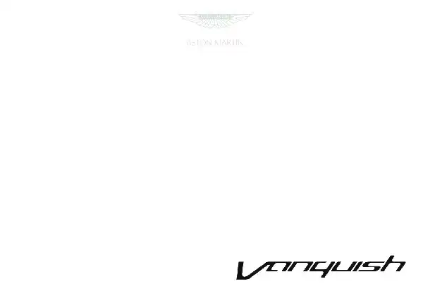 Aston Martin Vanquish 2015 MY. Owner Guide
