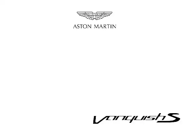 Aston Martin Vanquish S 2017 MY. Owner Guide