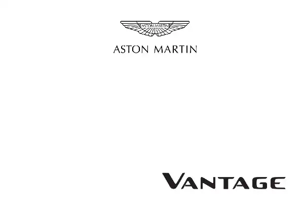 Aston Martin Vantage 2019 MY. Owner Guide