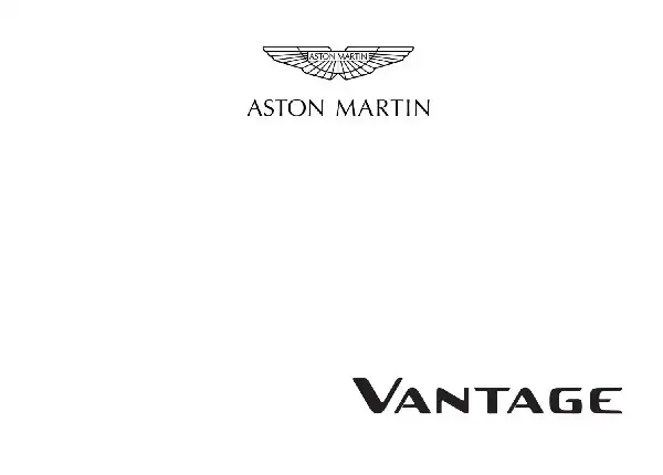 Aston Martin Vantage 2020 MY. Owner Guide