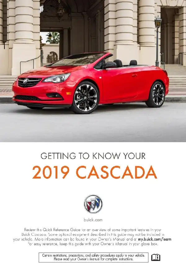 Buick Cascada 2019 MY. Get to Know Guide