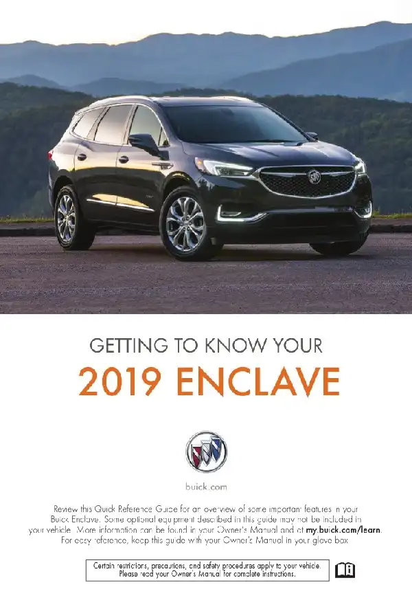 Buick Enclave 2019 MY. Get to Know Guide