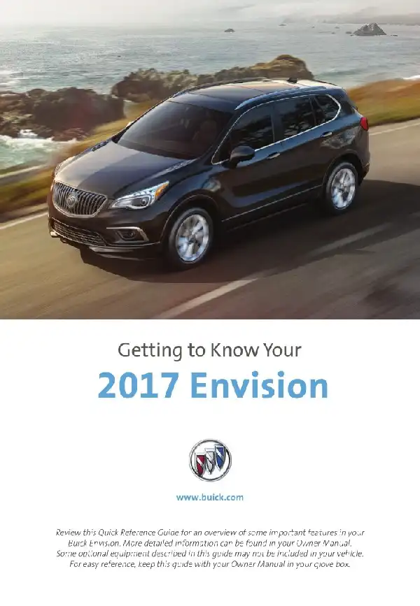 Buick Envision 2017 MY. Get to Know Guide