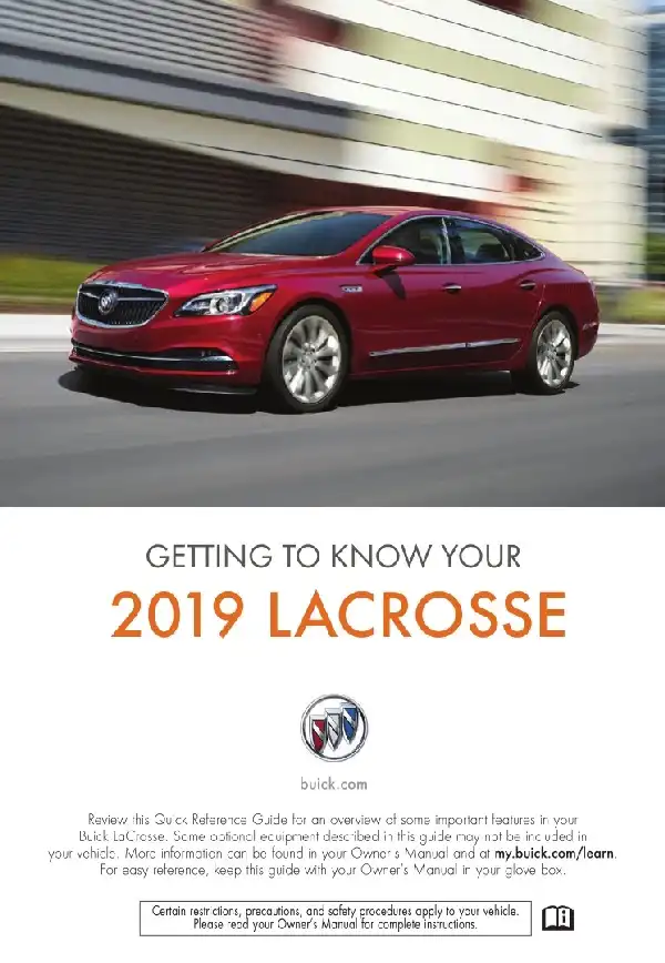 Buick LaCrosse 2019 MY. Get to Know Guide