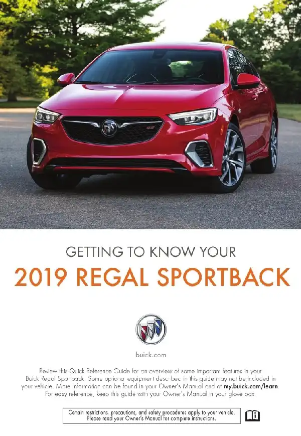 Buick Regal Sportback 2019 MY. Get to Know Guide