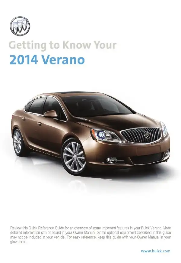 Buick Verano 2014 MY. Get to Know Guide
