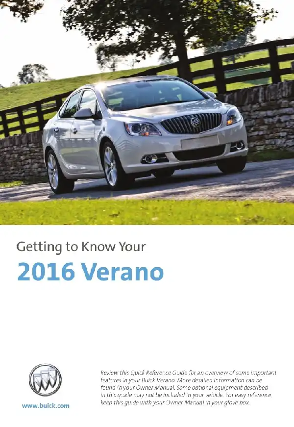 Buick Verano 2017 MY. Get to Know Guide
