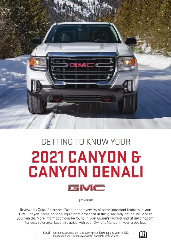 GMC Canyon 2021 MY. Getting to Know Guide