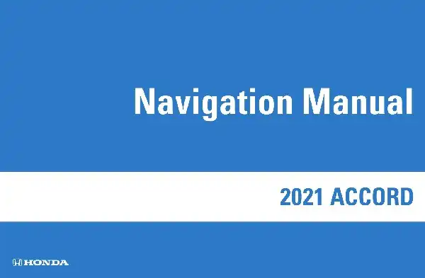Honda Accord 2021 MY. Navigation Manual