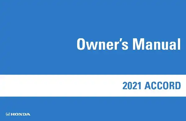 Honda Accord 2021 MY. Owner&#39;s Manual
