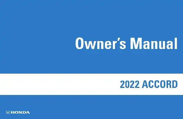 Honda Accord 2022 MY. Owner&#39;s Manual