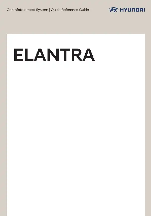 Hyundai Elantra 2021 MY. Display Audio Manual