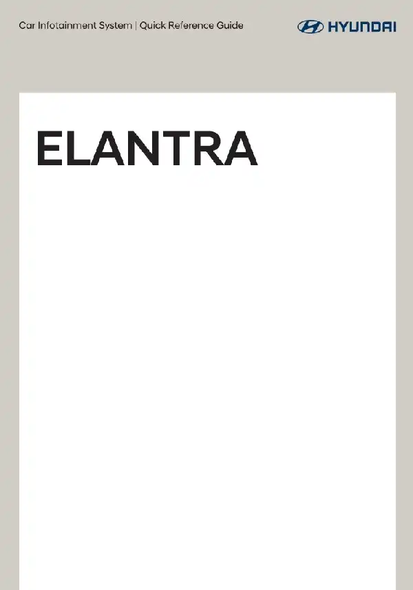 Hyundai Elantra 2021 MY. Navigation Manual