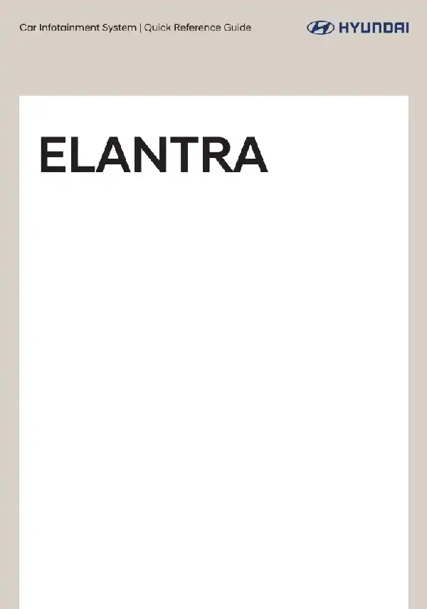 Hyundai Elantra Hybrid 2021 MY. Display Audio Manual