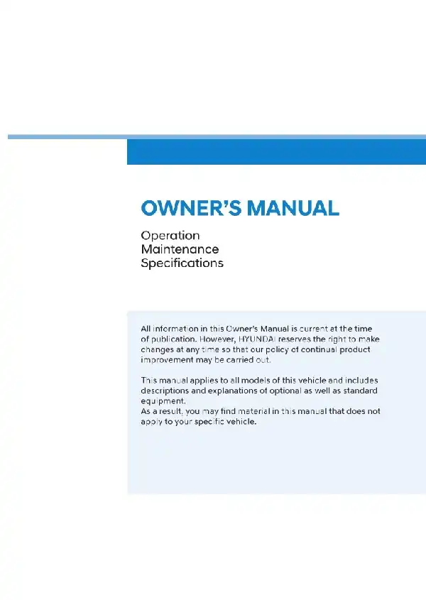 Hyundai Ioniq 2022 MY. Owner&#39;s Manual