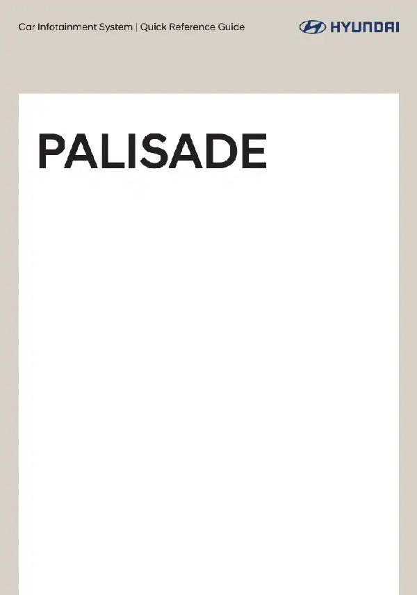 Hyundai Palisade 2021 MY. Display Audio Manual