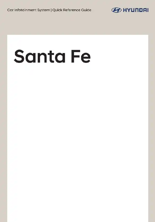 Hyundai Santa Fe 2021 MY. Display Audio Manual