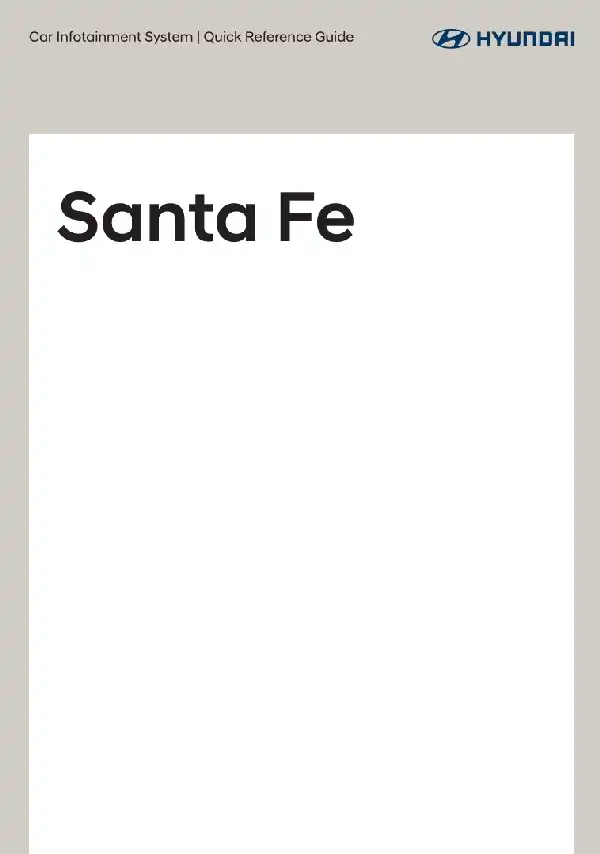 Hyundai Santa Fe Hybrid 2021 MY. Navigation Manual