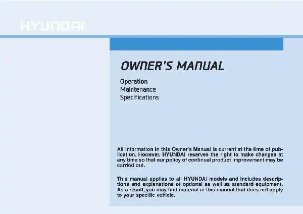 Hyundai Veloster N 2022 MY. Owner&#39;s Manual