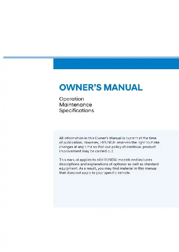 Hyundai Venue 2022 MY. Owner&#39;s Manual
