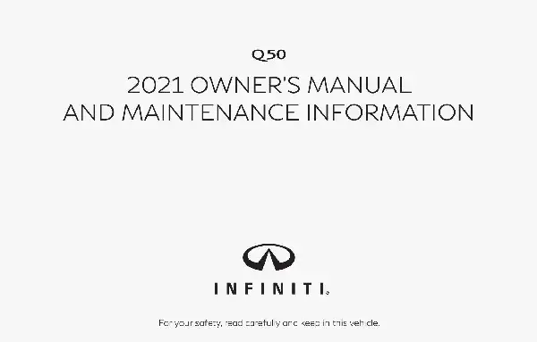 Infiniti Q50 2021 MY. Owner&#39;s Manual