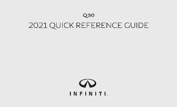 Infiniti Q50 2021 MY. Quick Reference Guide