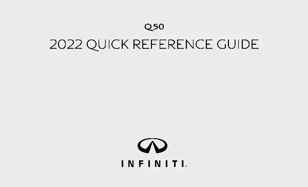 Infiniti Q50 2022 MY. Quick Reference Guide