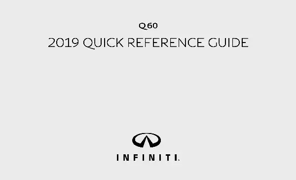 Infiniti Q60 Coupe 2019 MY. Quick Reference Guide