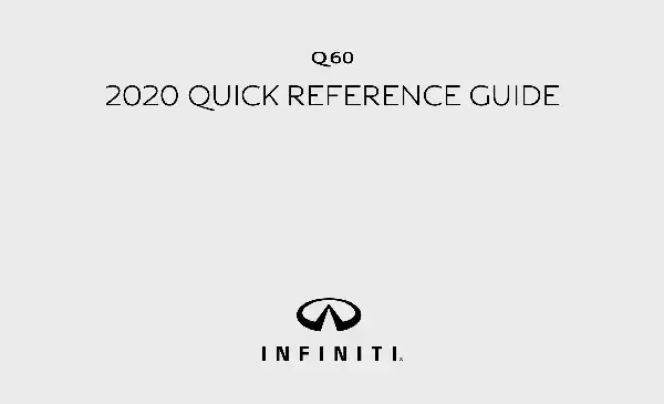 Infiniti Q60 Coupe 2020 MY. Quick Reference Guide