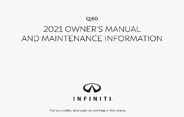 Infiniti Q60 Coupe 2021 MY. Owner&#39;s Manual