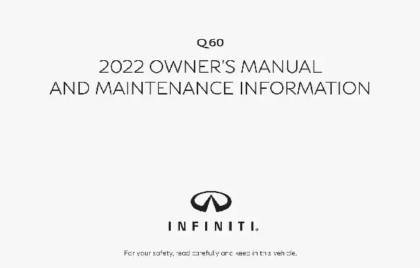 Infiniti Q60 Coupe 2022 MY. Owner&#39;s Manual